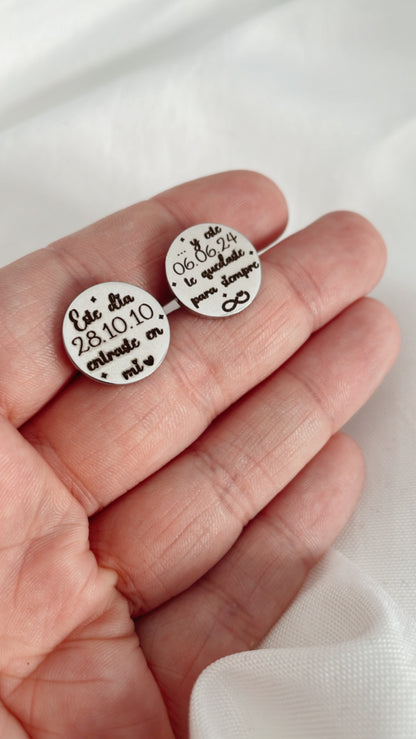 Gemelos Personalizados Acero - Albea Meraki