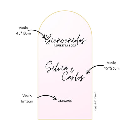 Vinilo adhesivo – «Bienvenidos a nuestra boda» 💗