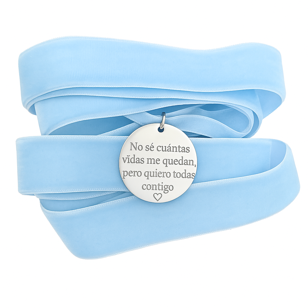 Medalla Novia Silver Azul