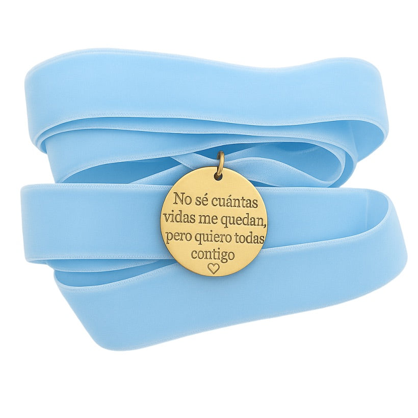 Medalla Novia Gold Azul